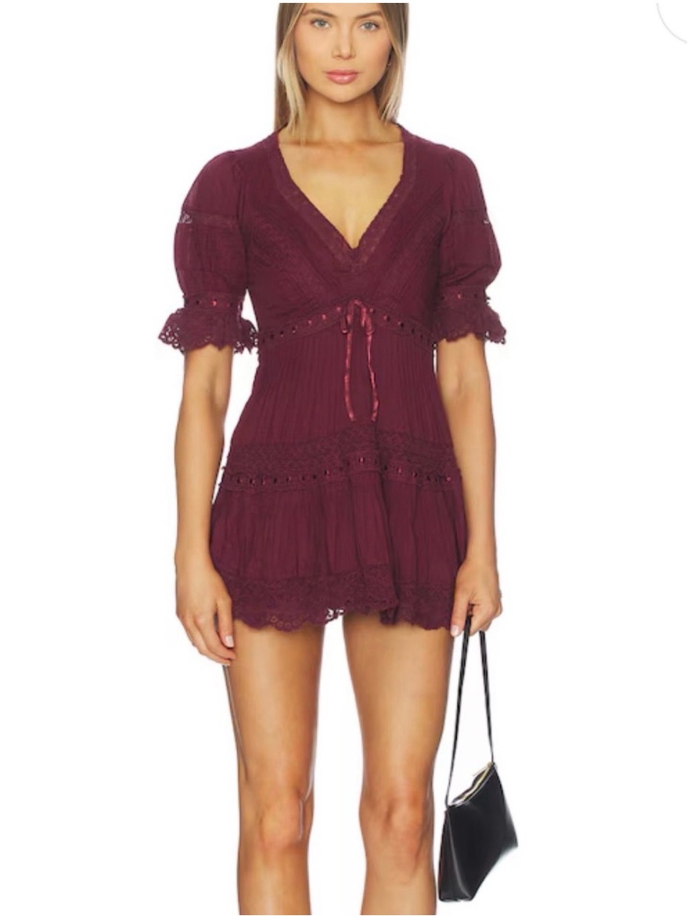 Loveshack Fancy Lilias Cotton Mini Dress